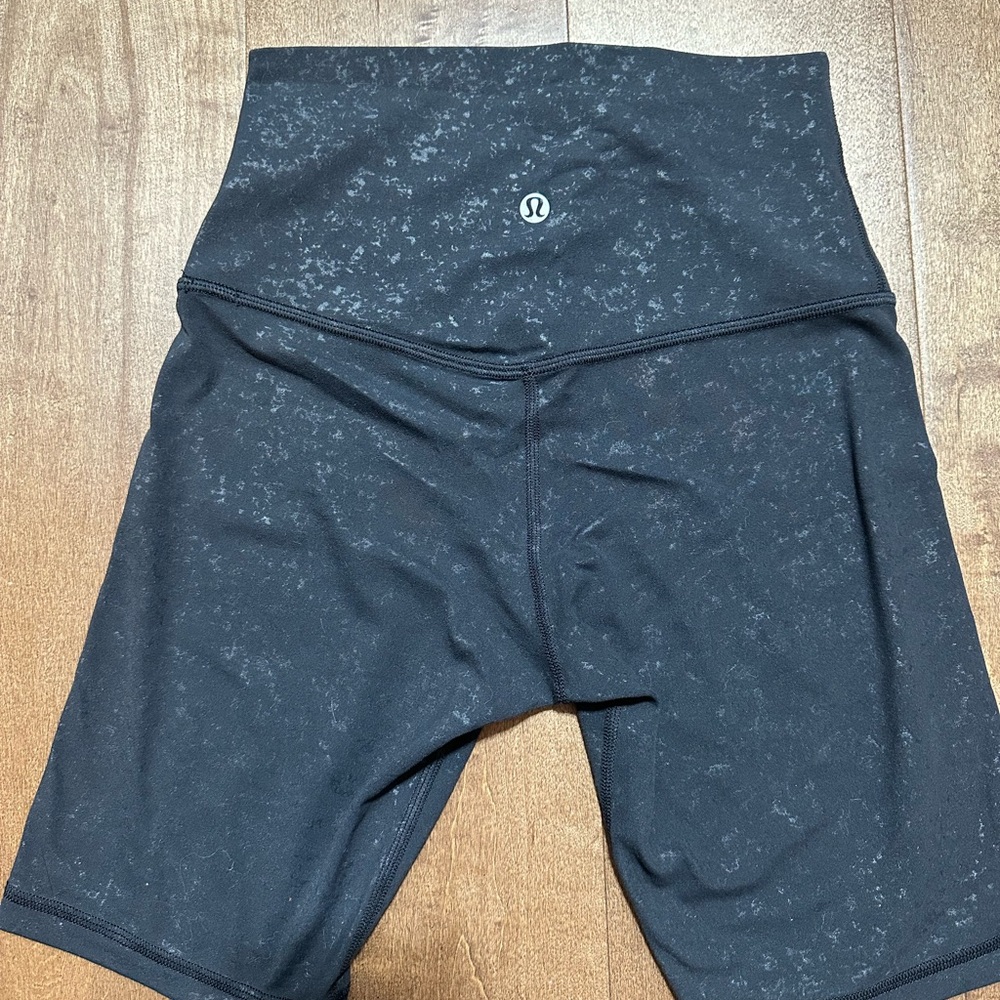 lululemon athletica Black High-Rise Bike Shorts with Subtle Marled Texture